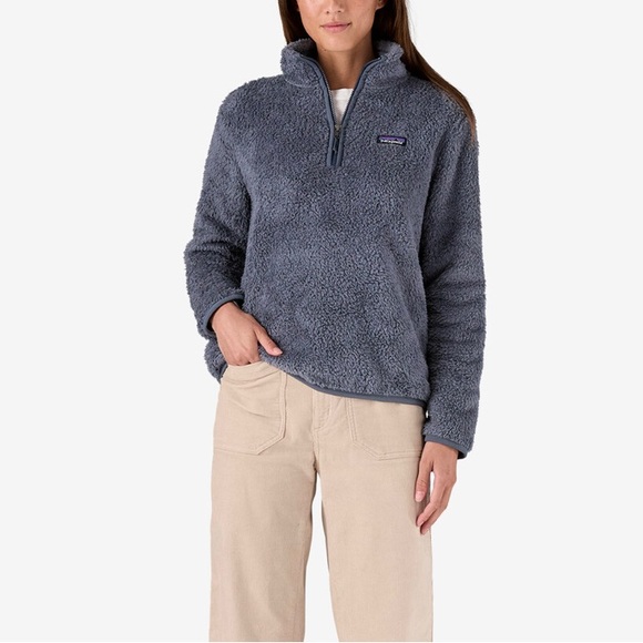 Patagonia Women’s Grey Los Gatos 1/4 Quarter Zip Fleece Fuzzy Pullover Size XL - Picture 1 of 11